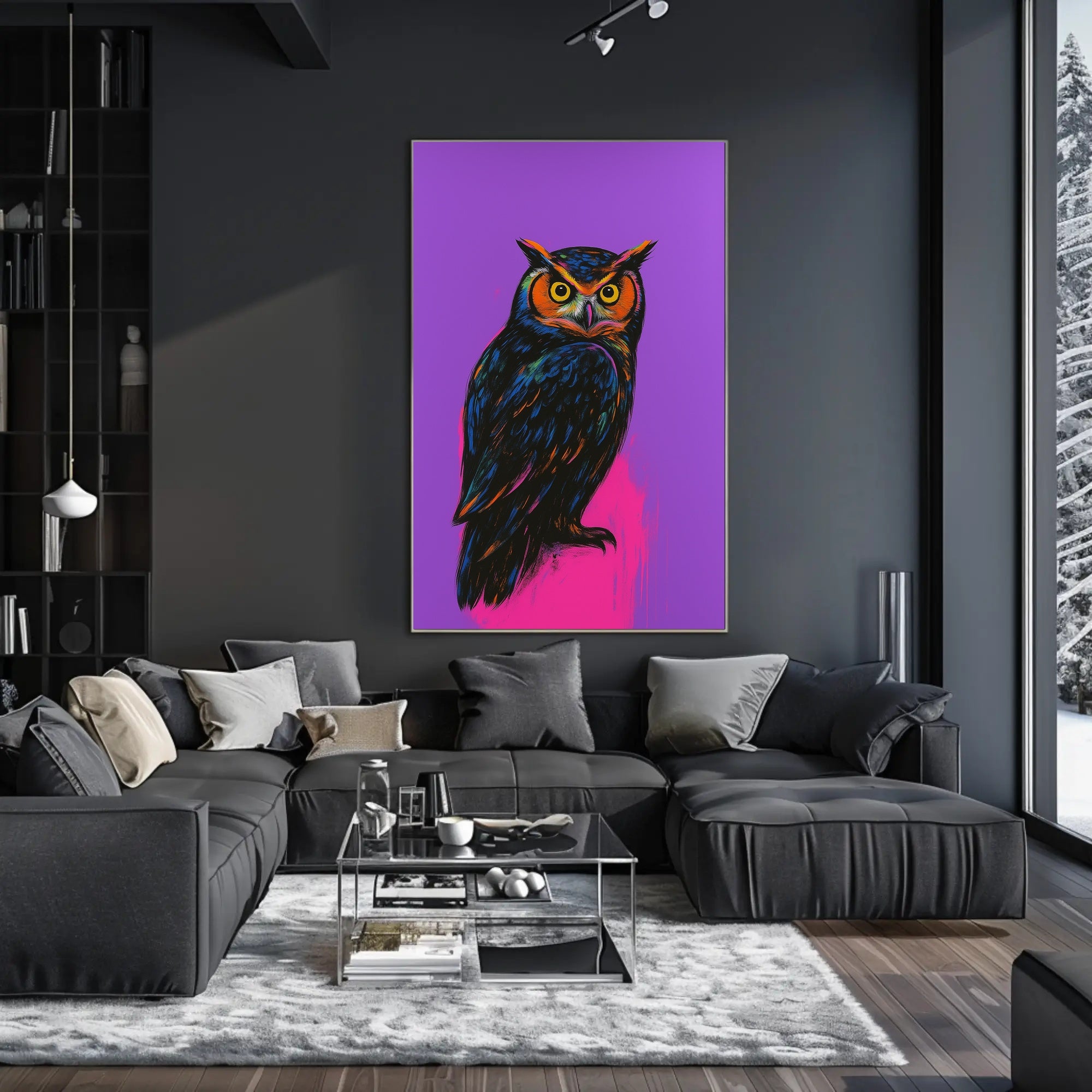 Vibrant Owl Portrait Poster