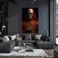 Regal Elegance In Red And Gold Poster PosterGoat