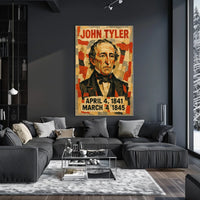 John Tyler 10th President of the United States Layered paper Collage Poster