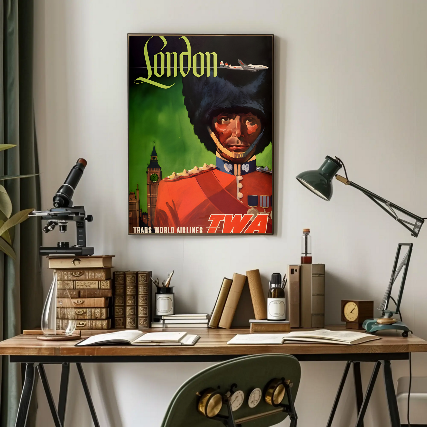 London Trans World Airlines Vintage Poster