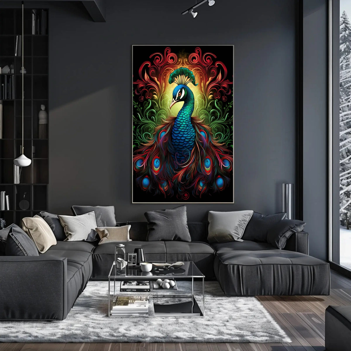 Majestic Peacock Art Poster