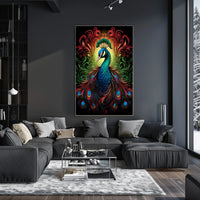 Majestic Peacock Art Poster