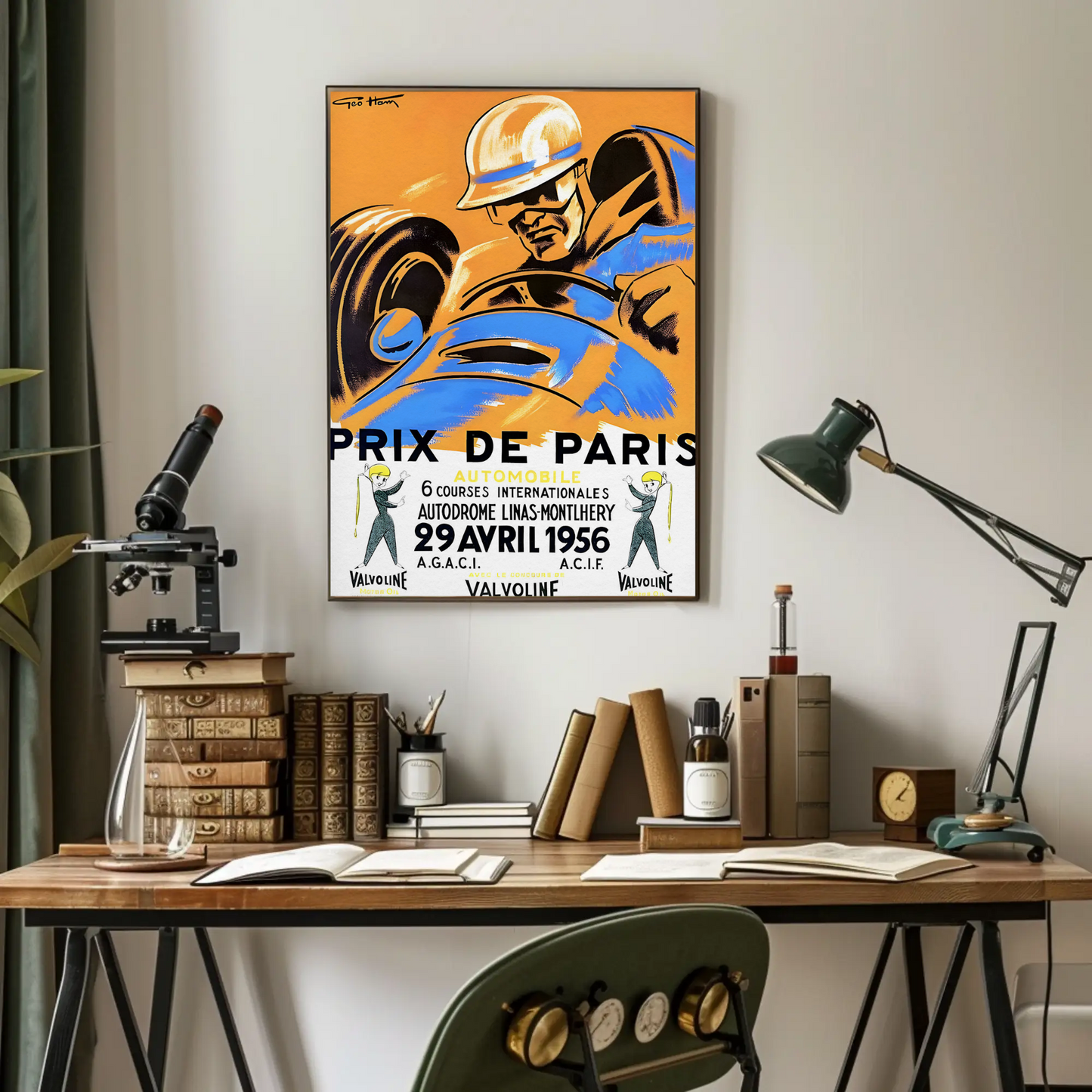 Prix de Paris – 1956 Valvoline Race Poster