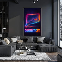 Neon Connecticut Poster