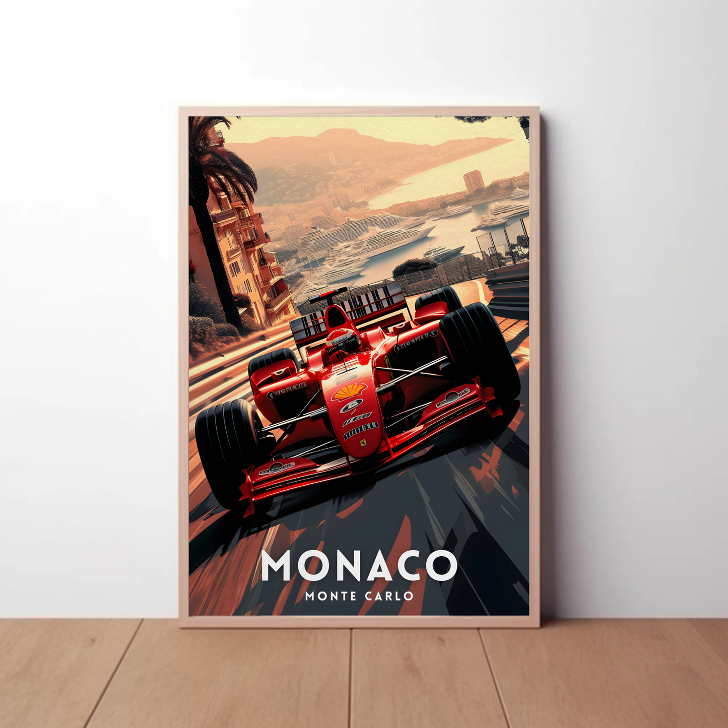 Monaco Monte Carlo F1 Race Car Grand Prix Travel Poster