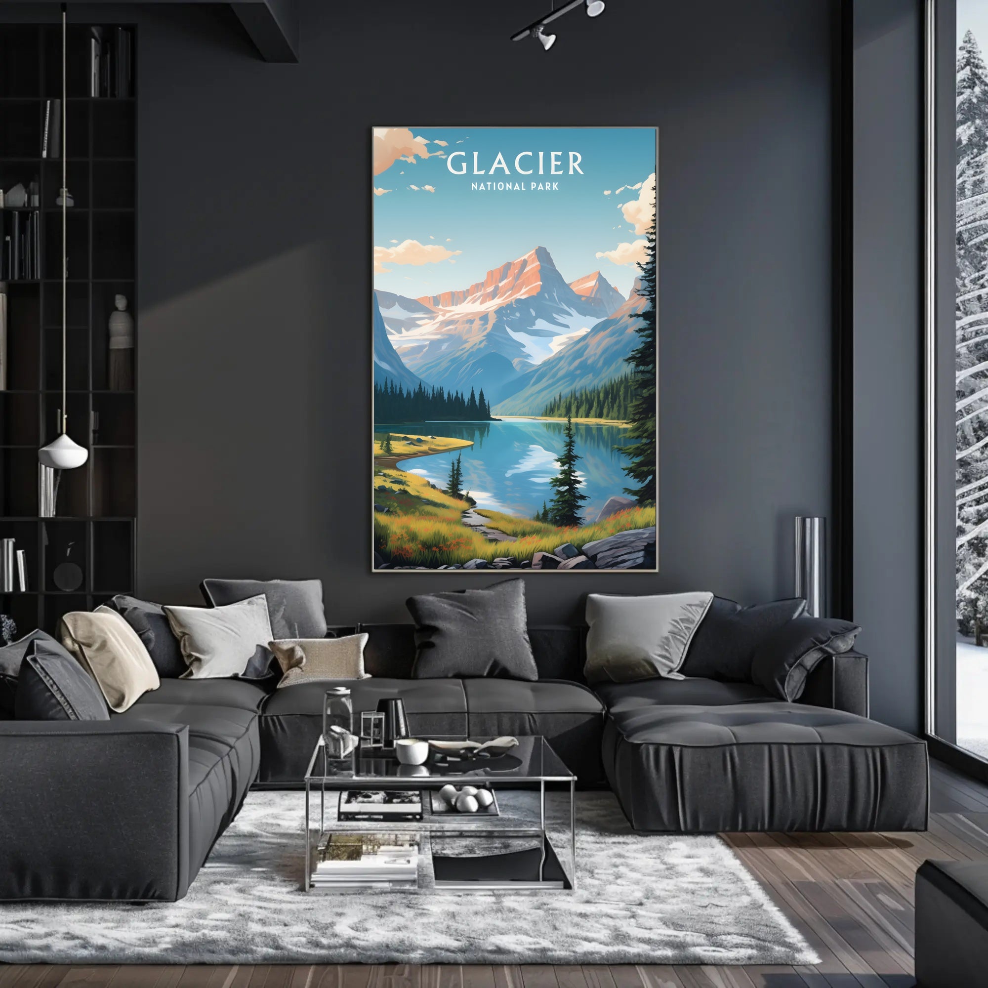 Serene Majesty of Glacier National Park Poster