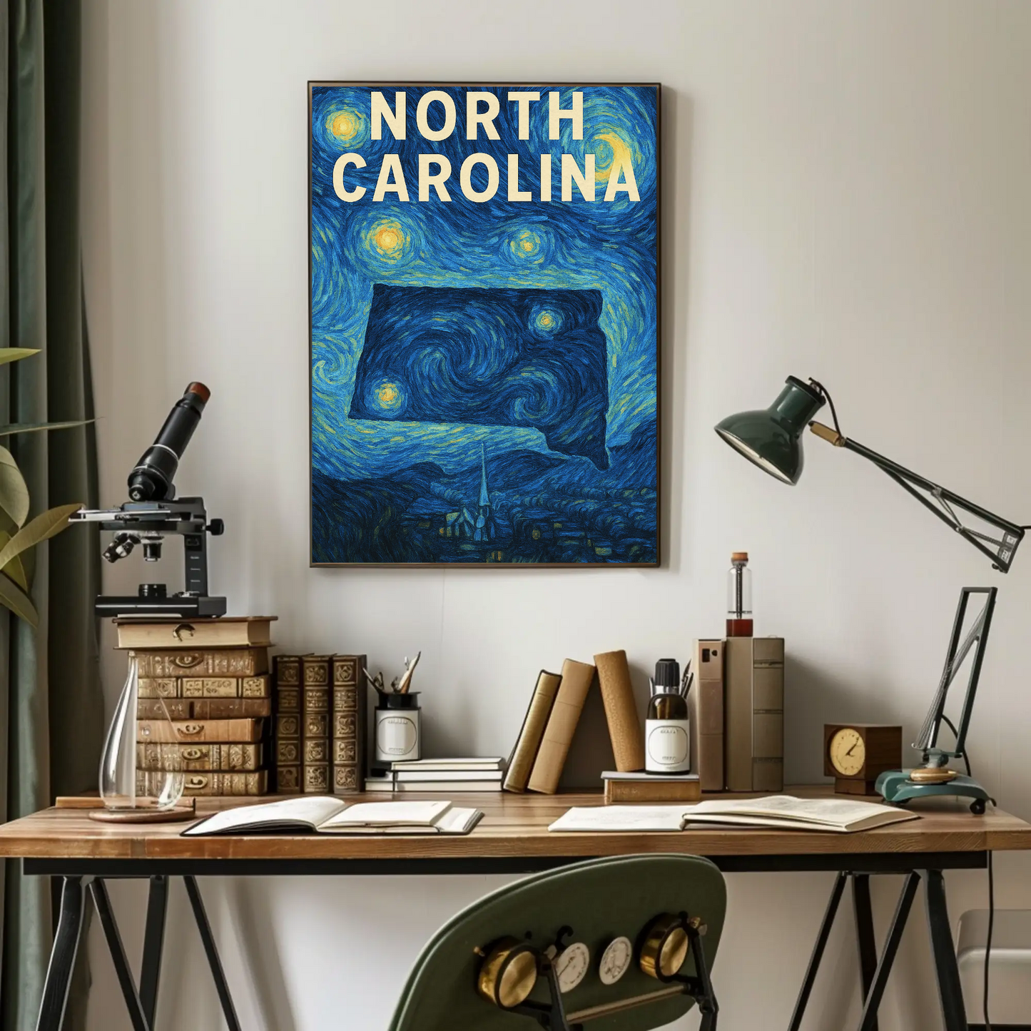 North Carolina Starry Night Poster