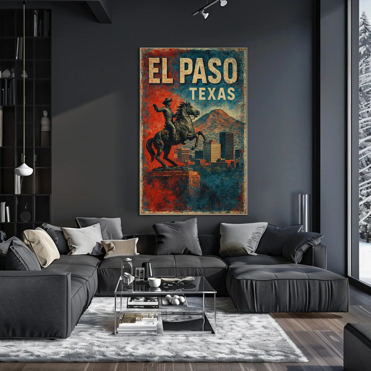 El Paso Texas Vibrant Borderland Travel Poster