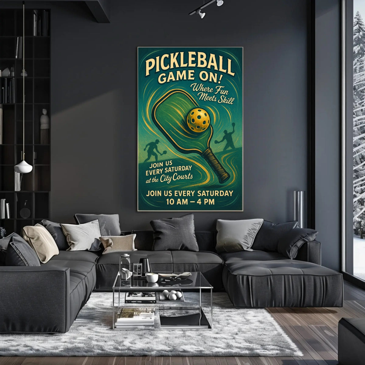 Pickleball Game On Poster