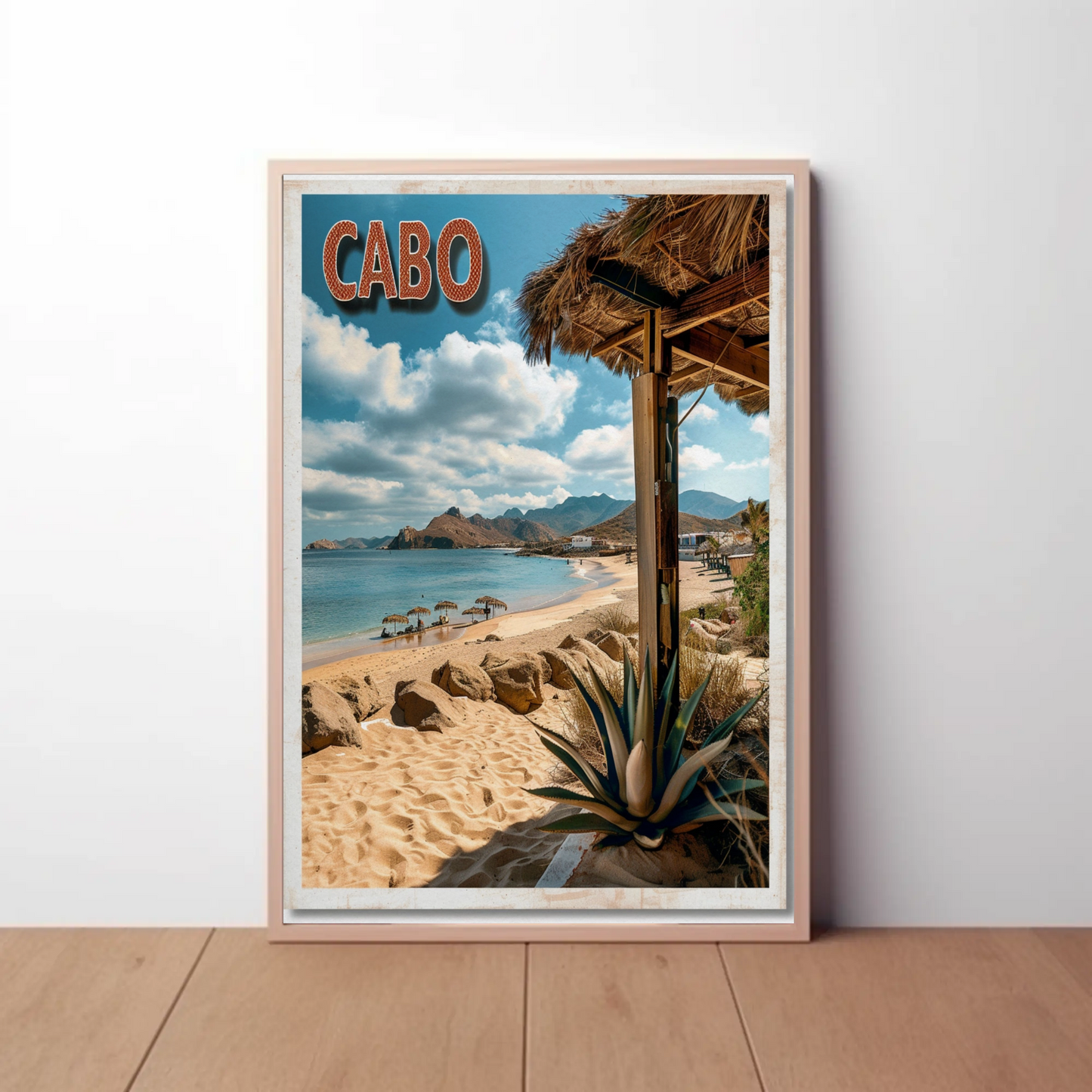 Cabo Paradise Beach Realistic Travel Poster
