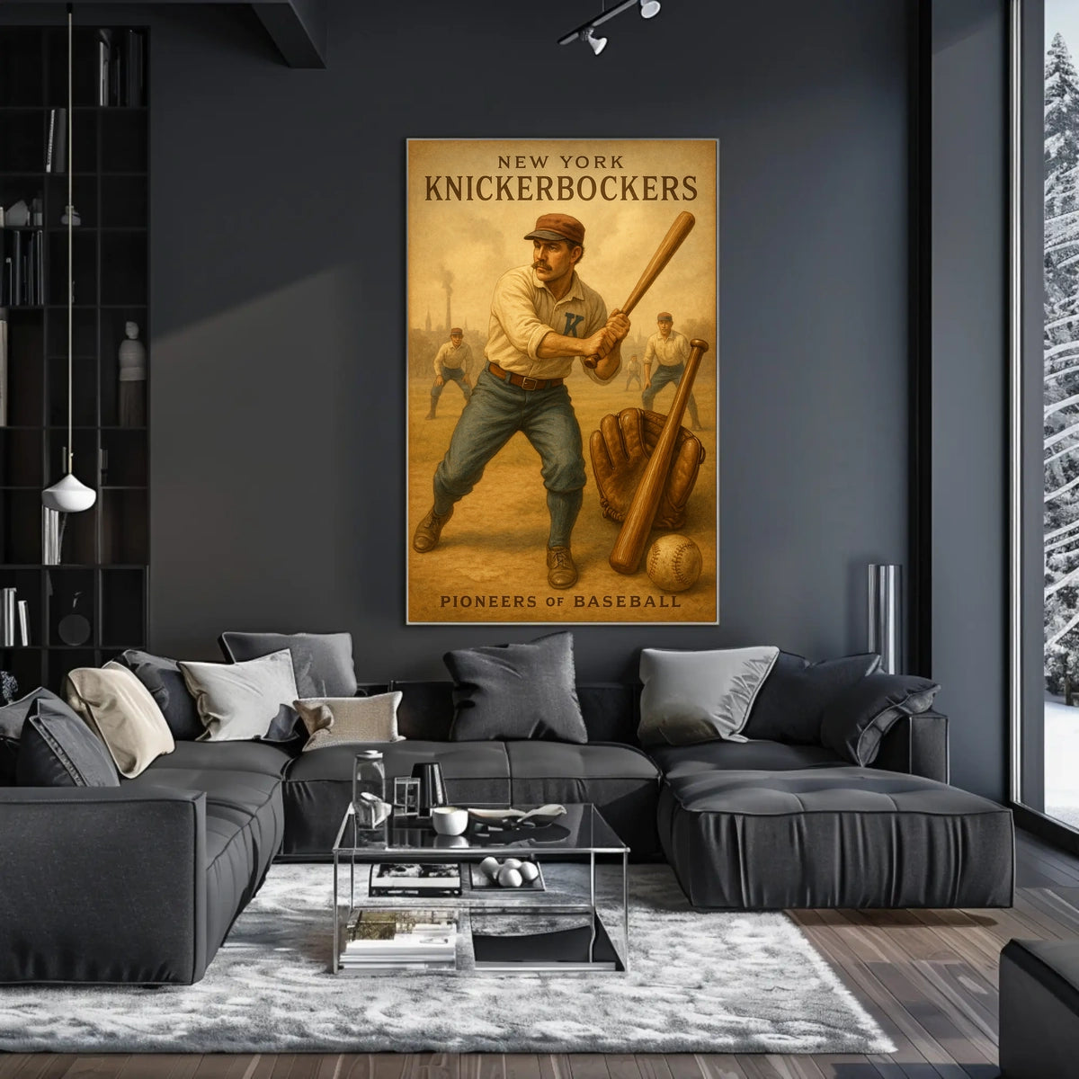 New York Knickerbockers Pioneers Poster Vintage Wall Art