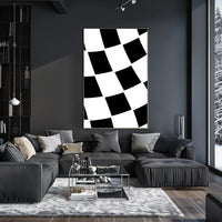 Dynamic Racing Flag Art Print - Sports Poster