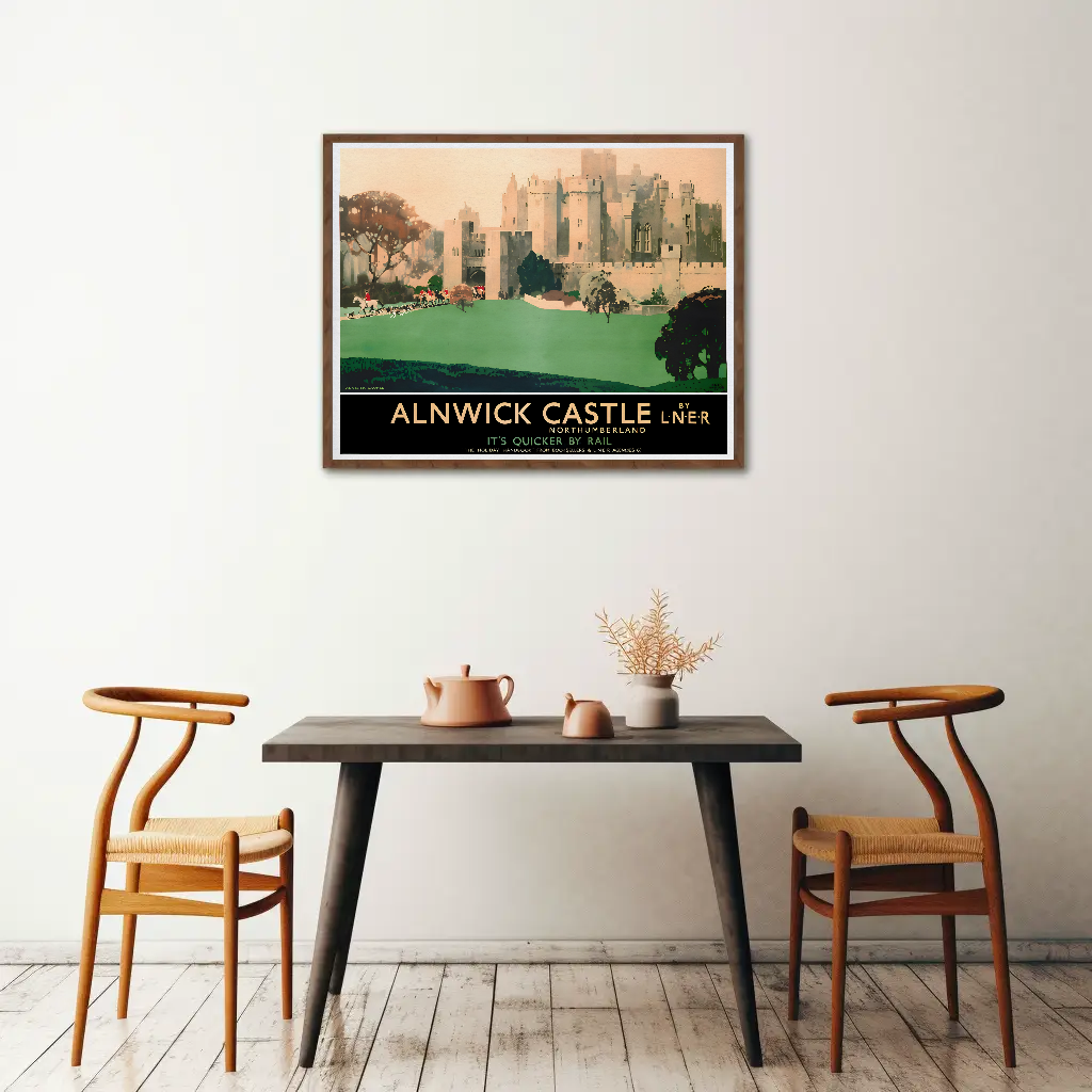 Alnwick Castle - It's Quicker by Rail Poster
