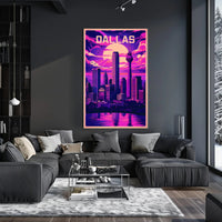 Dallas Skyline at Dusk Poster