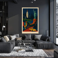 New York City Art Deco Poster Abstract Landmarks Wall Art