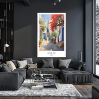 Crete Street Scene: Idyllic and Inviting Travel Poster PosterGoat