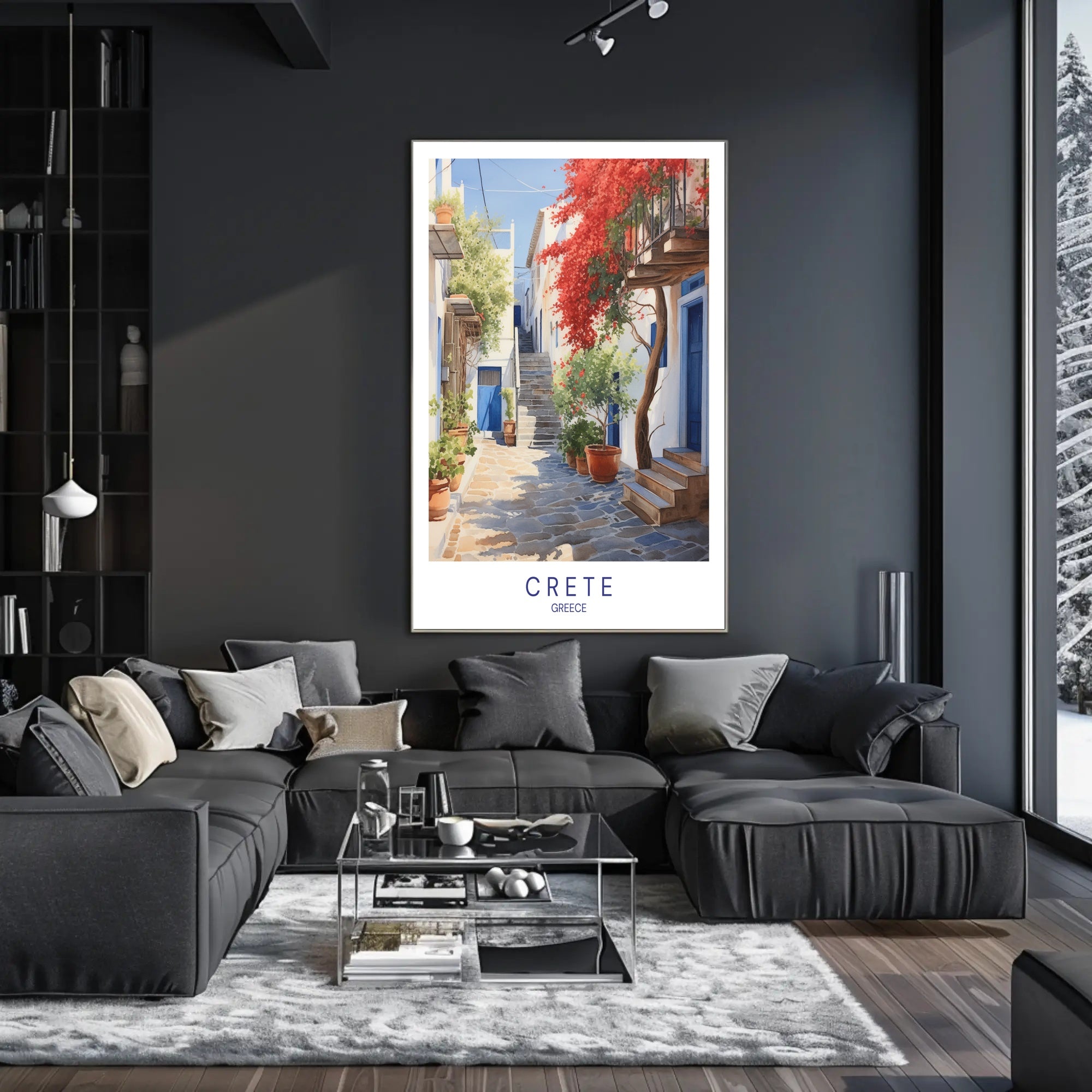 Crete Street Scene: Idyllic and Inviting Travel Poster PosterGoat