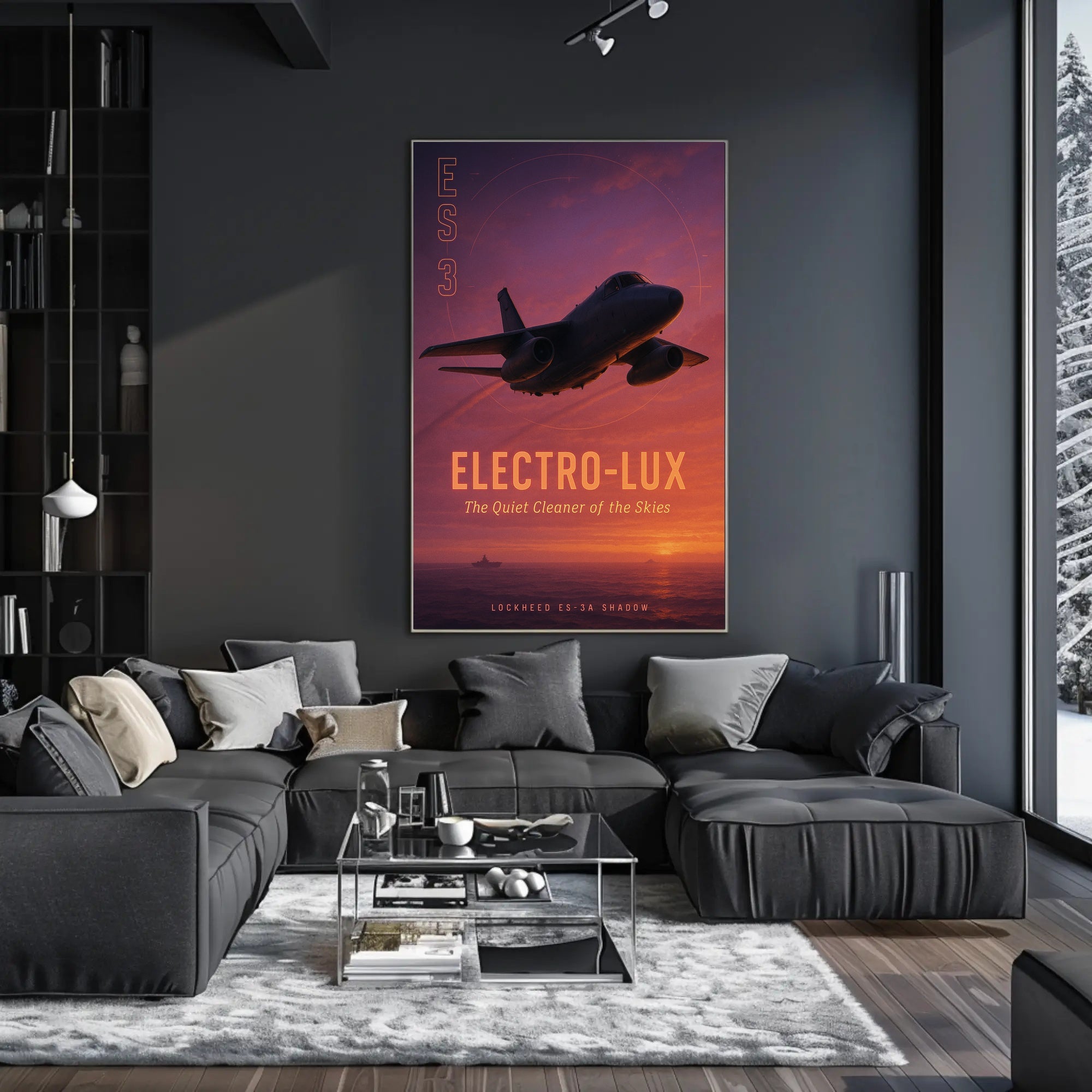 Lockheed ES-3A Shadow in Flight Aviation Poster