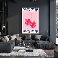 Cherry Delight: Vibrant Abstract Art Piece - Artistic Poster PosterGoat