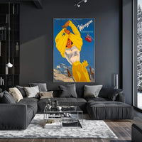 Wengen Skiing Scene Vintage Travel Poster PosterGoat