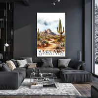 Saguaro Watercolor Wall Art Poster