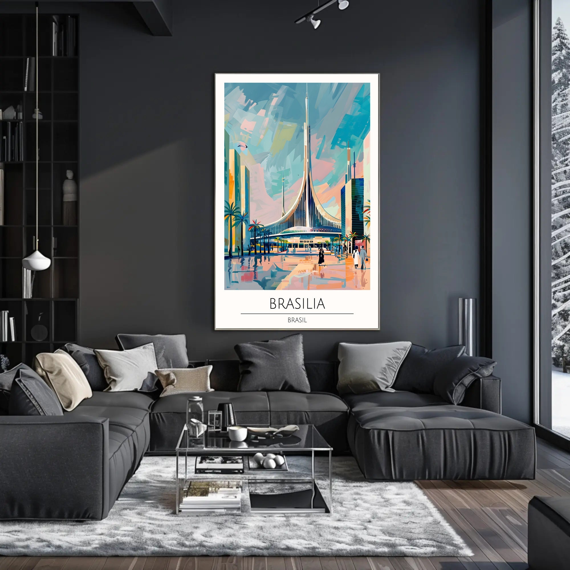 Brasília Illustrated Poster PosterGoat