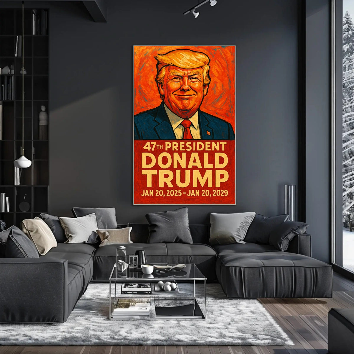 Donald Trump Visionary Orange Expressionism Patriot Poster