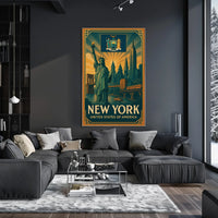 New York City Poster Vintage Iconic Travel Wall Art