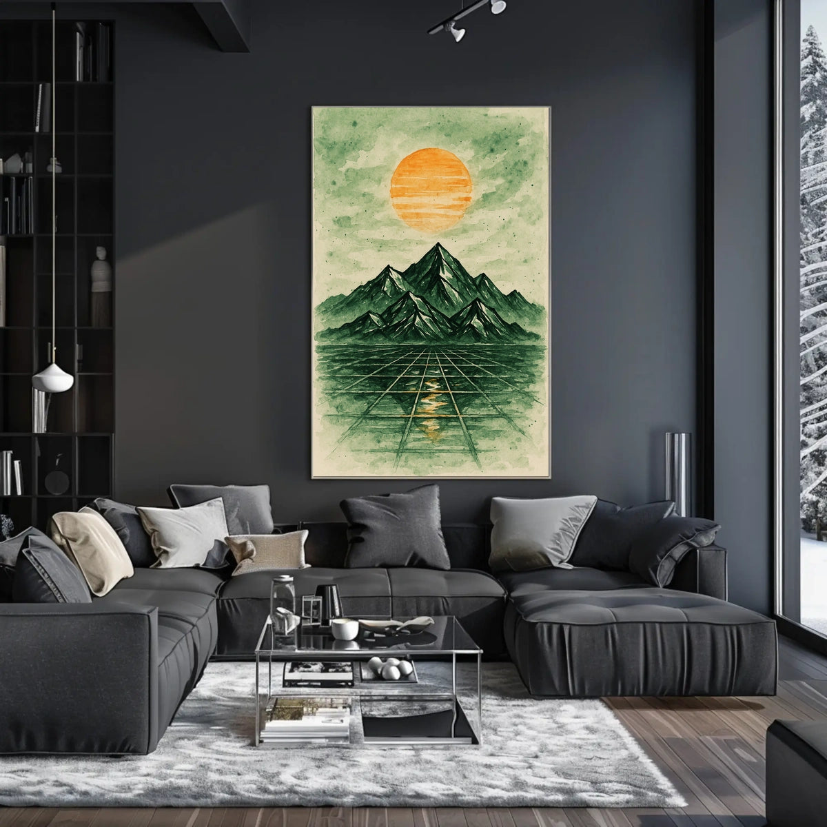 Surreal Abstract Landscape with Futuristic Touches Artistic Poster
