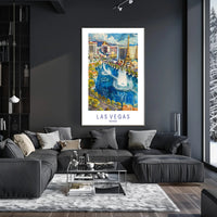 Las Vegas Cityscape Watercolor Illustration Travel Poster PosterGoat