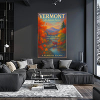 Vermont Autumn Serene Poster Vintage Landscape