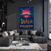 Burlington Vermont at Sunset Poster