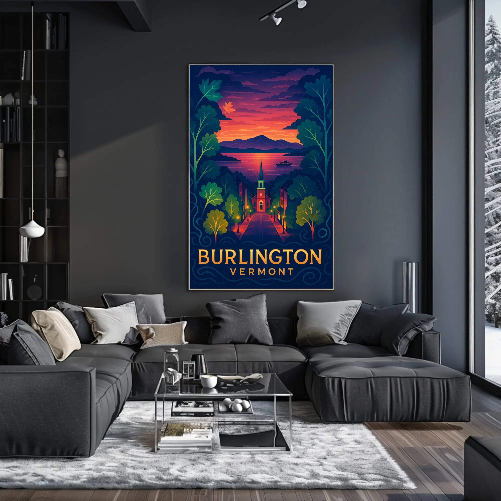Burlington Vermont at Sunset Poster