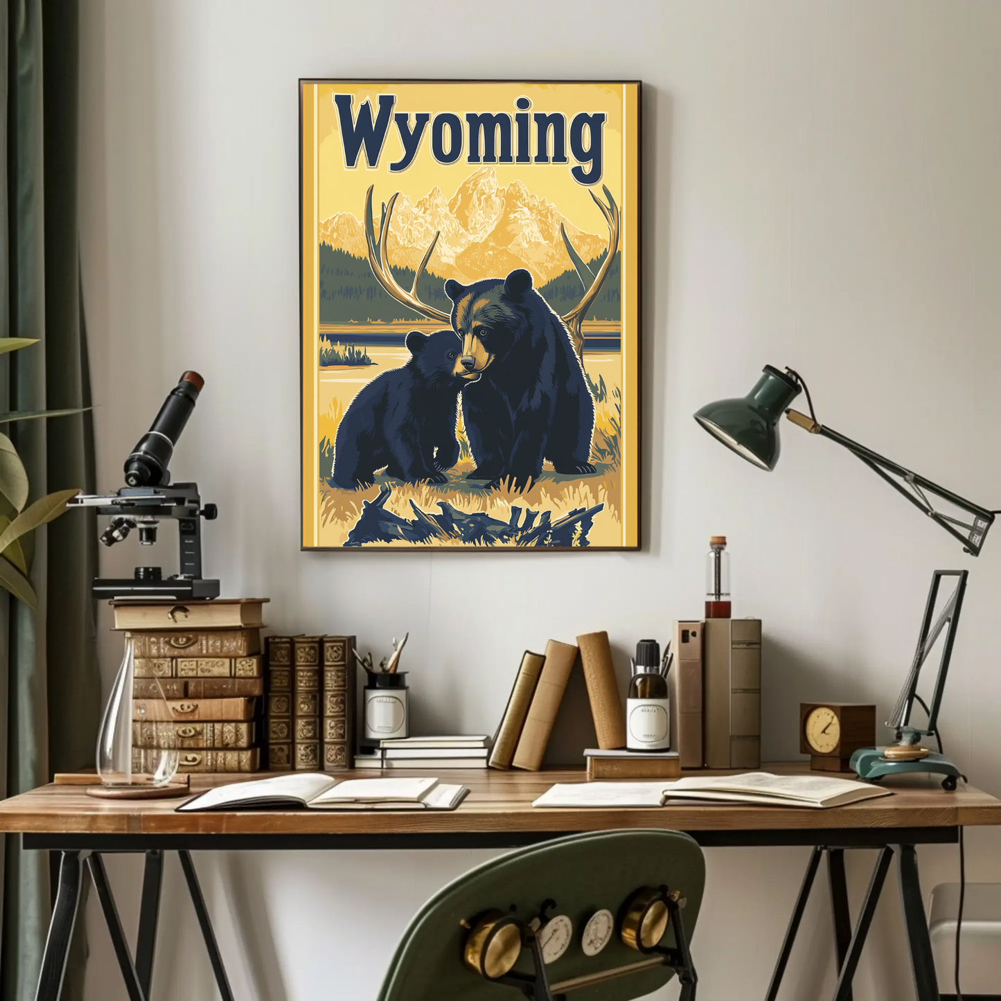 Wyoming Black Bear Vintage Poster