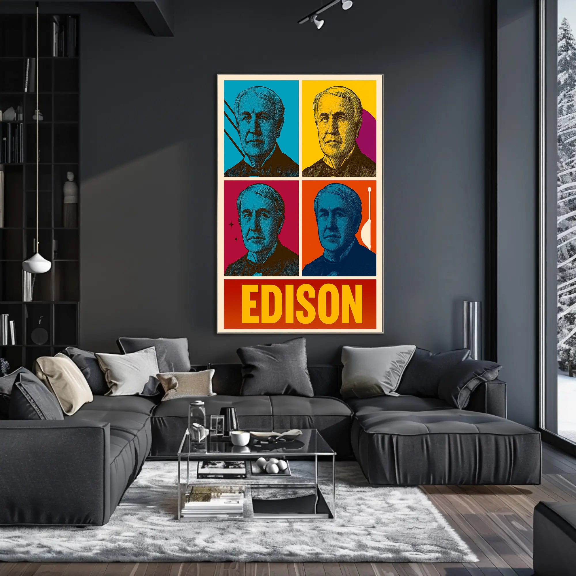 Edison Pop Art Portrait – Historical or Presidential Poster