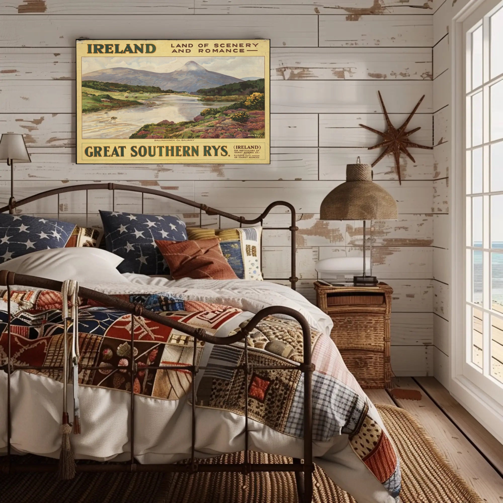 Vintage Ireland Poster: Serene River Scene PosterGoat