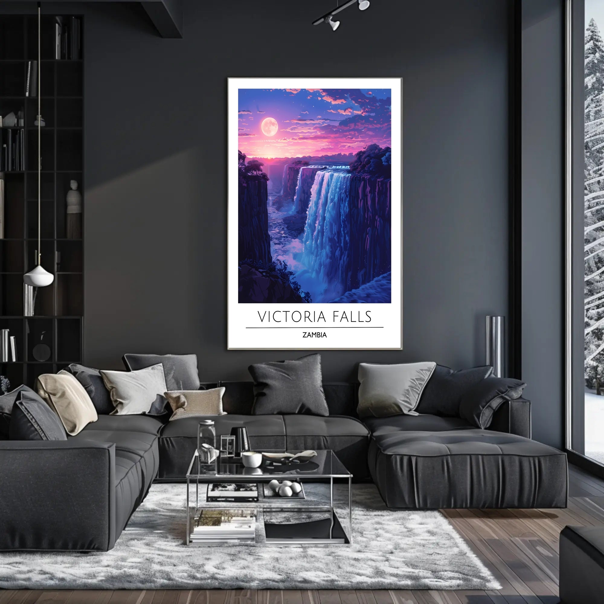 Victoria Falls Sunset Travel Poster