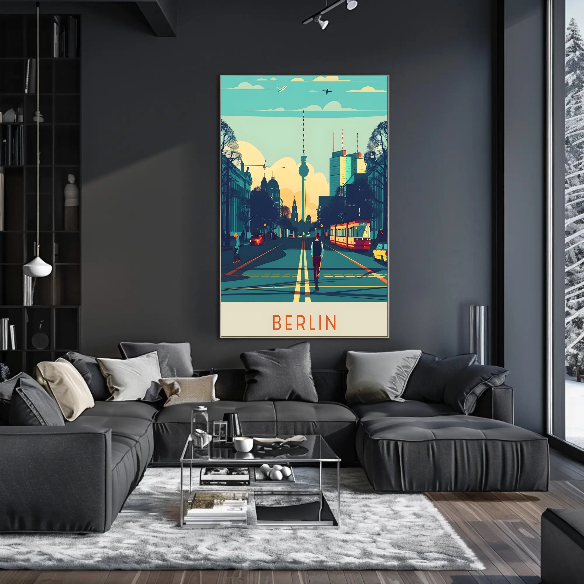 Berlin Skyline Illustration Poster