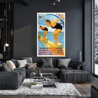 Soviet Union Water Sports Propaganda Vintage Sports Poster