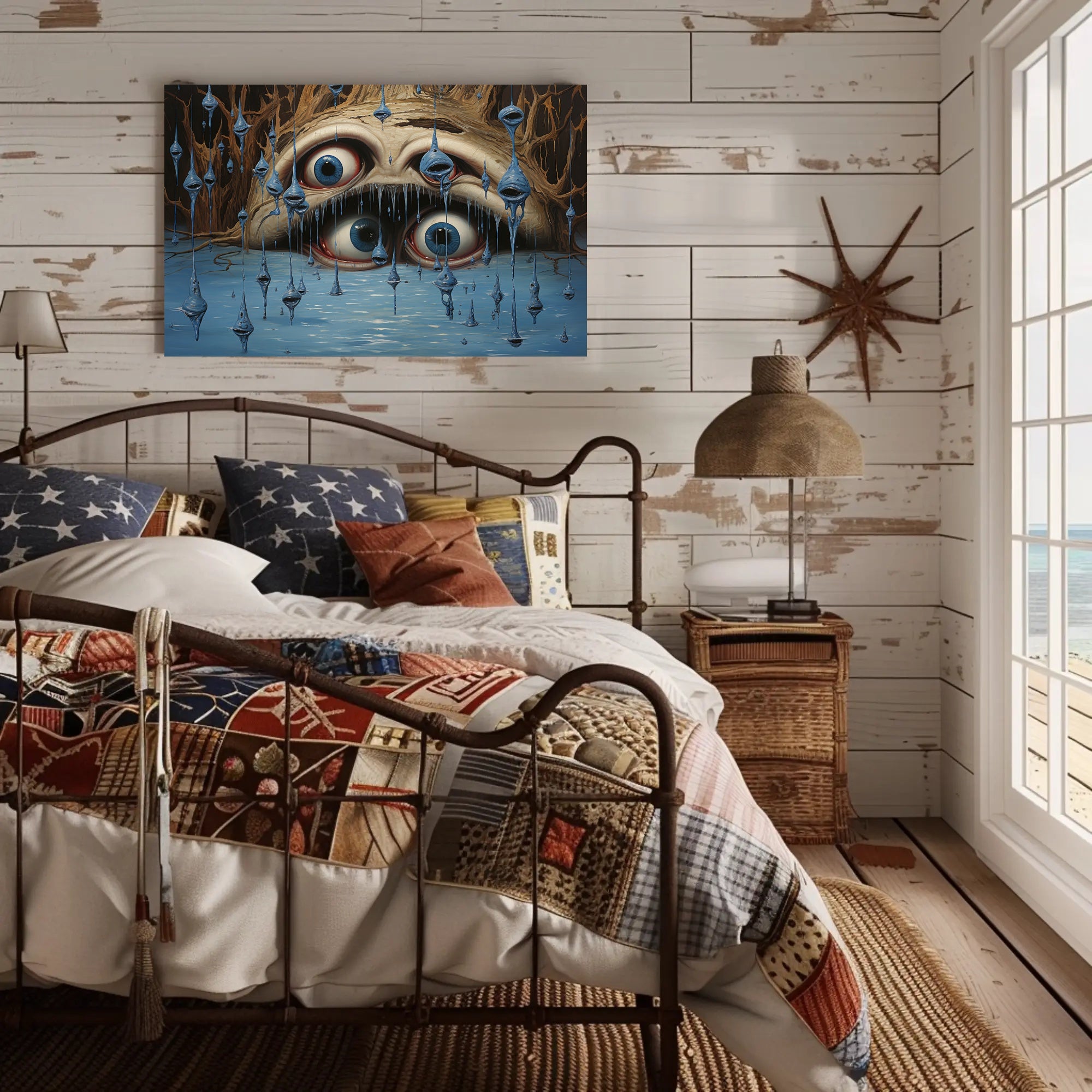 Surreal Face with Eyes Fantasy or Mythology Poster