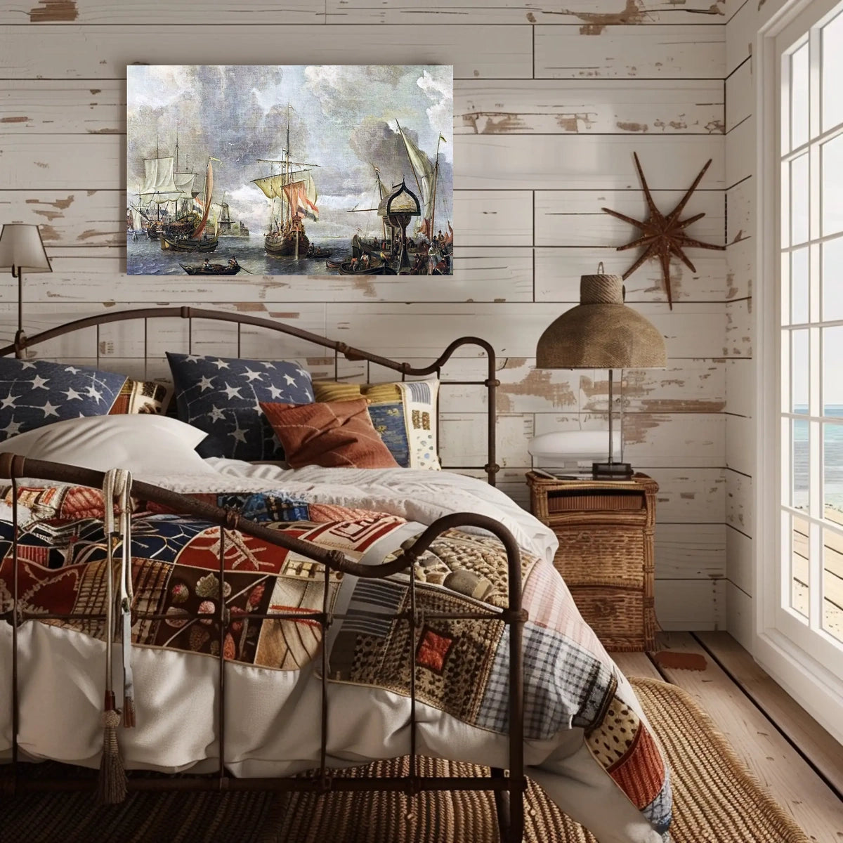 Maritime Harbor Scene Classic Historical Poster