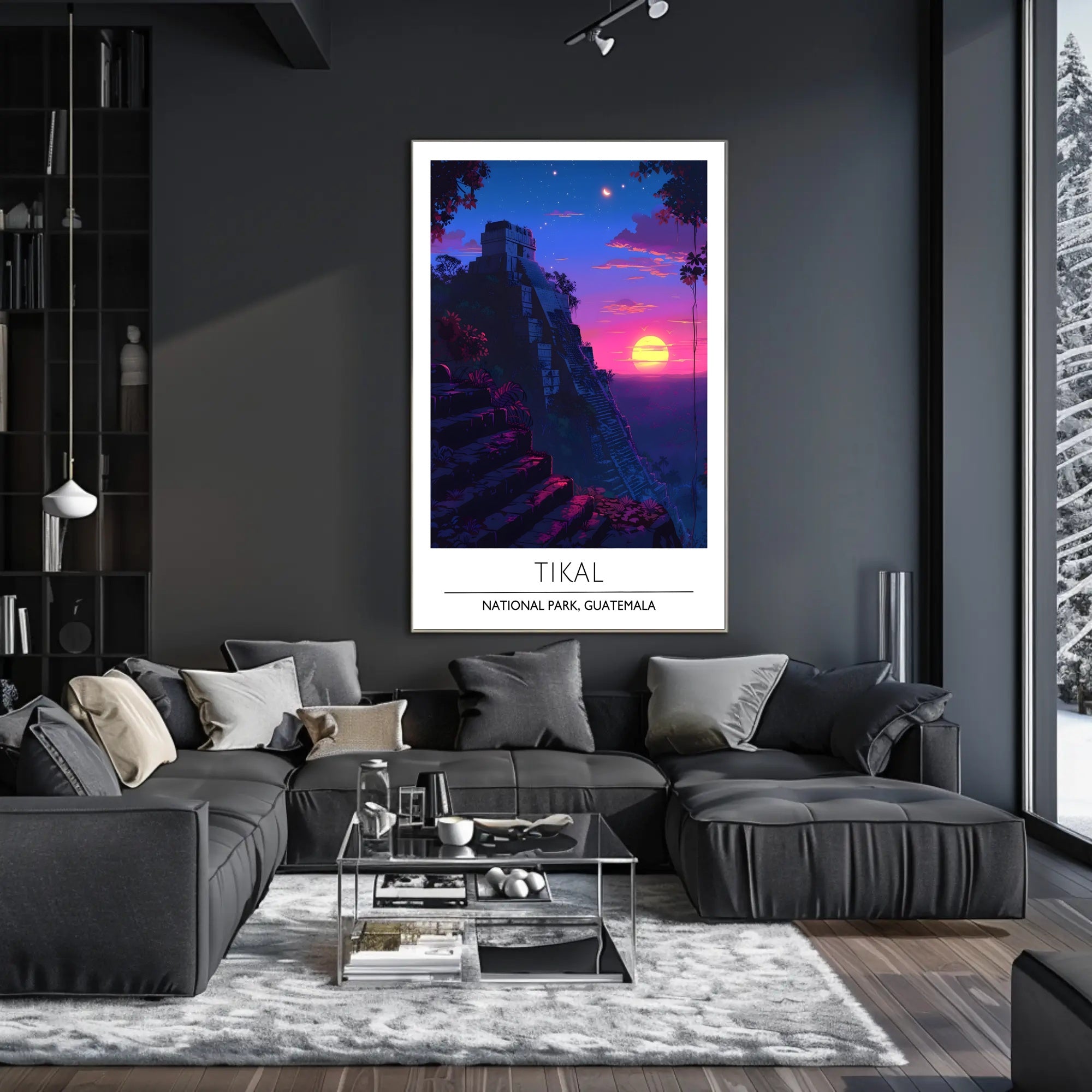 Tikal Temple Sunset Adventure National Park Poster