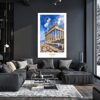 Parthenon Watercolor Poster: Vibrant Greek Travel Art PosterGoat