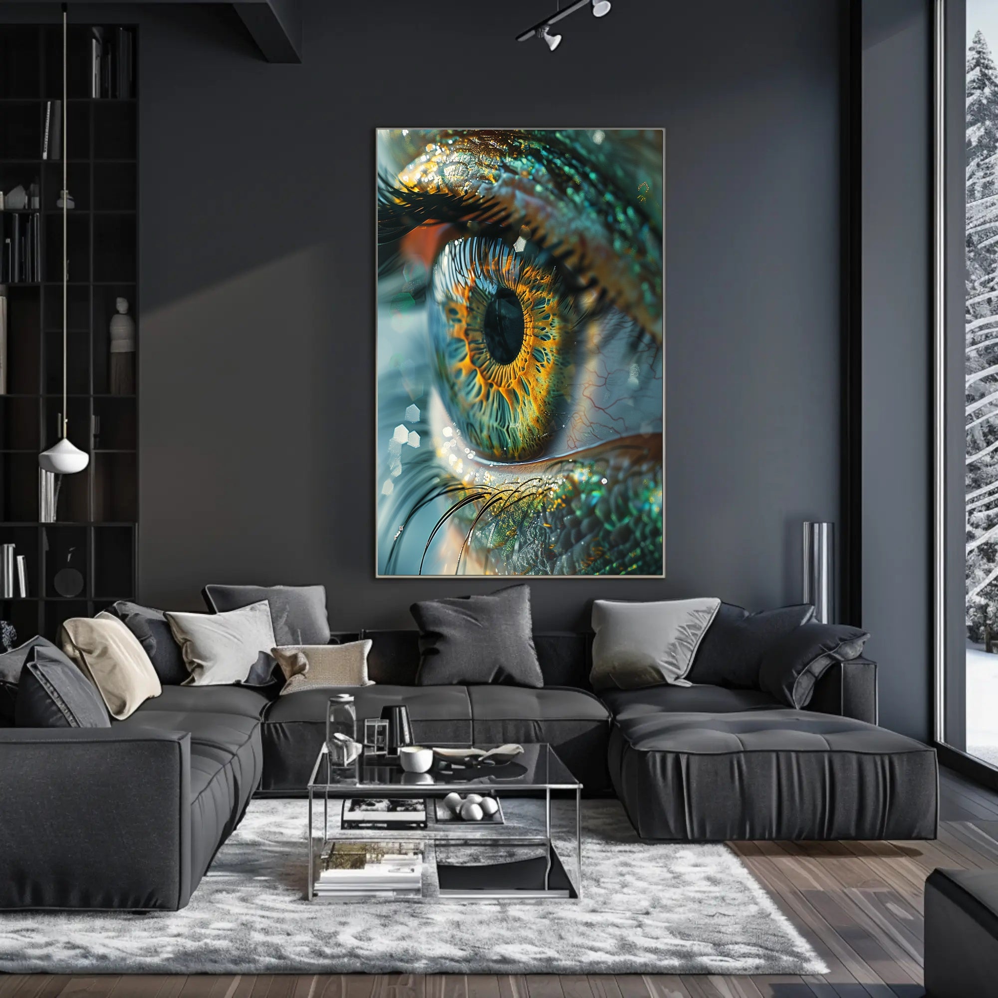 Mesmerizing Photorealistic Eye Poster with Vibrant Colors PosterGoat