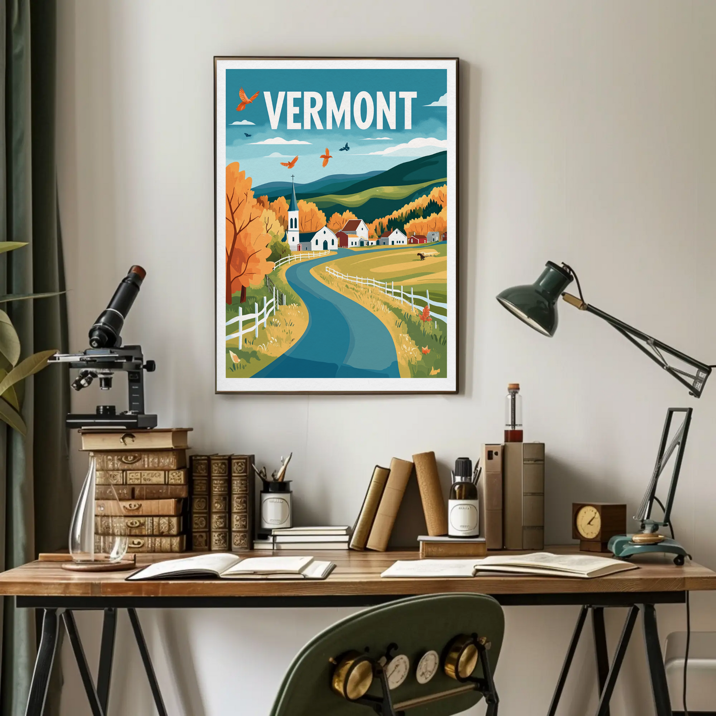 Vermont Vintage Poster - Mountain Road