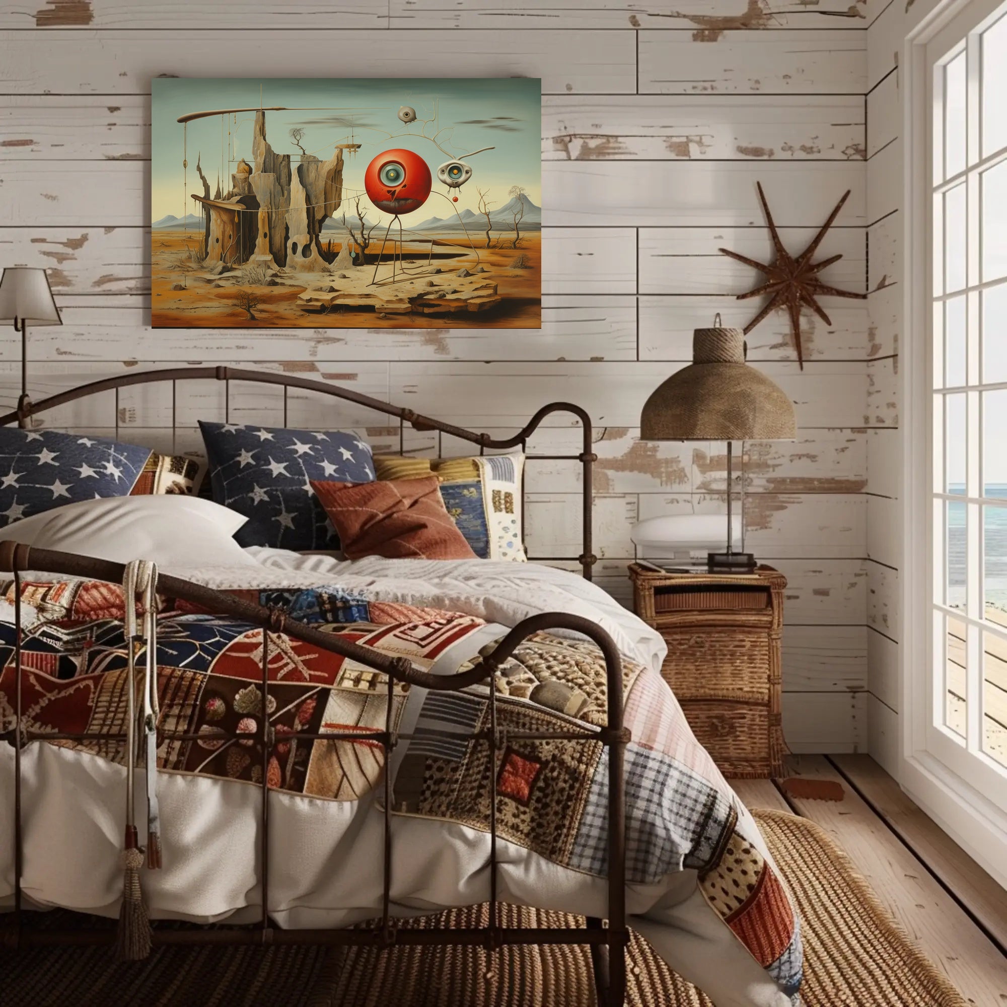 Surreal Eye-Landscape Futuristic Sci-Fi Art Poster