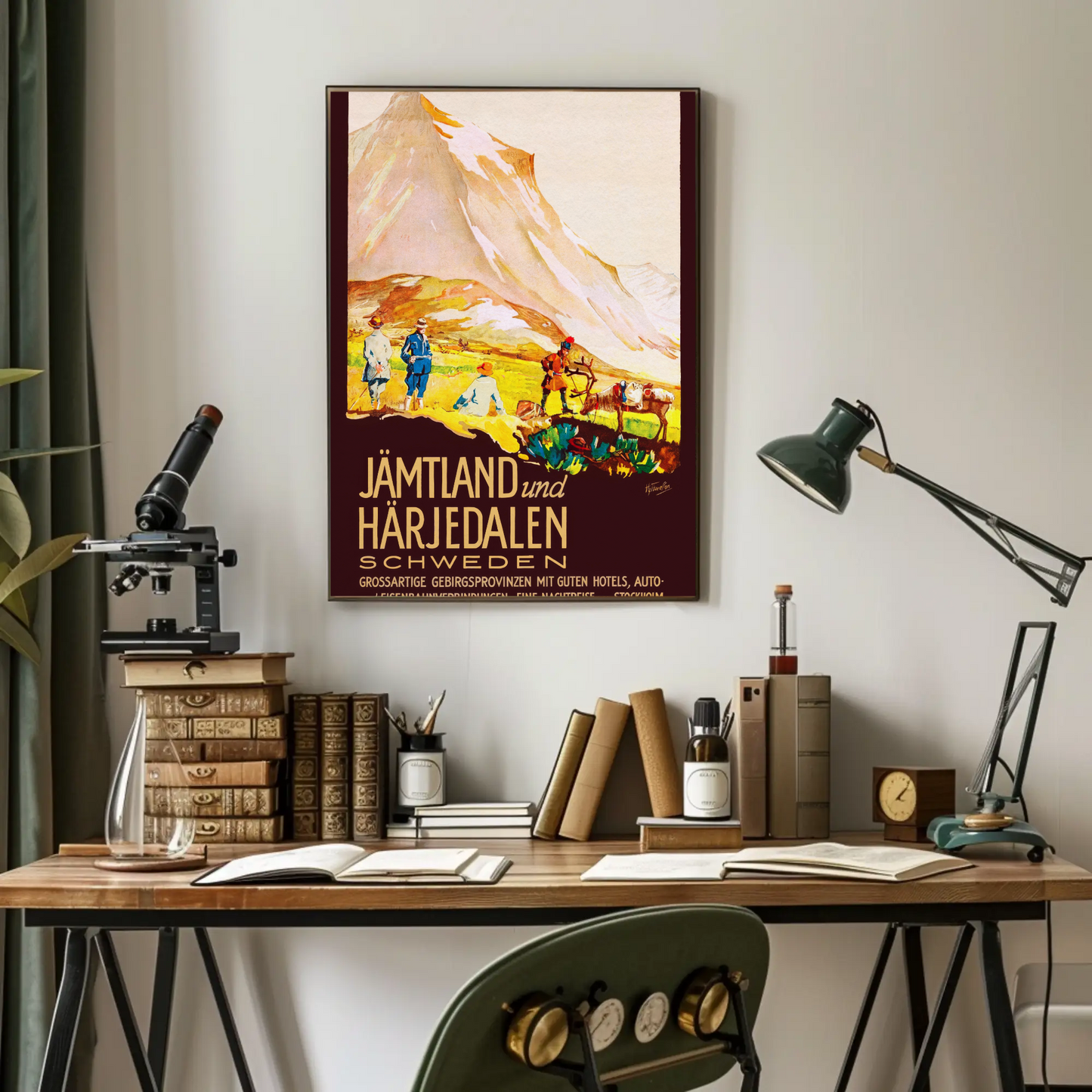Jämtland Härjedalen Swedish Mountain Landscape Vintage Travel Poster