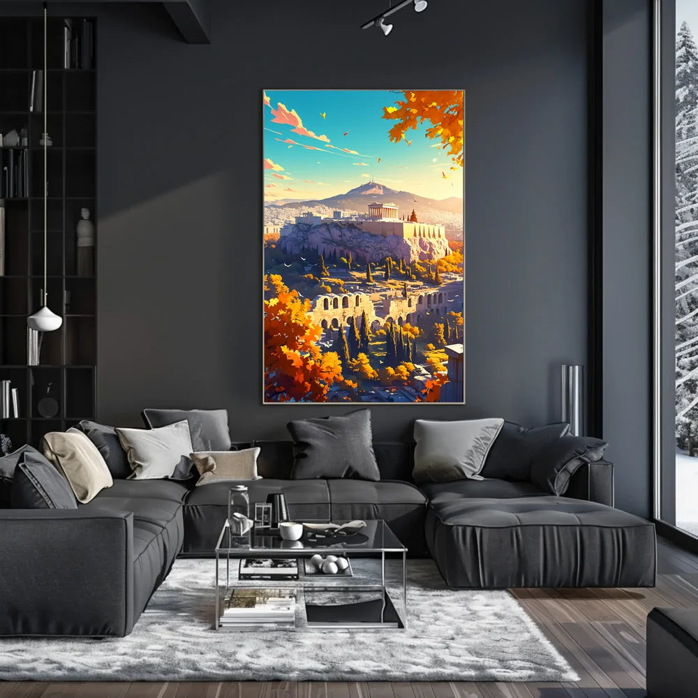 Ancient Greece Acropolis Poster: Timeless Autumn Beauty