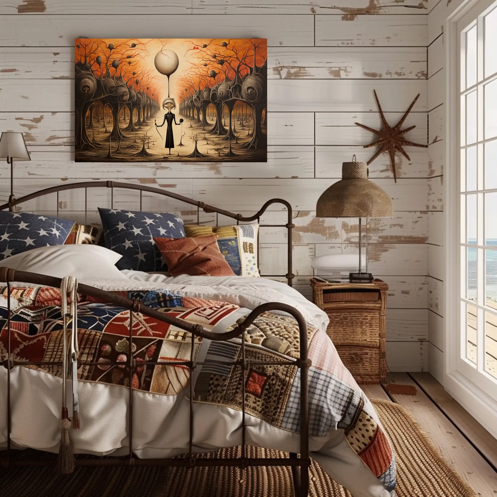 Mysterious Forest Guardian in Surreal Dusk Fantasy Poster