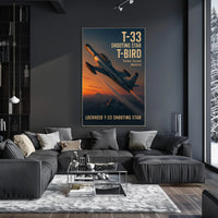 Lockheed T-33 Jet Trainer Aviation Art - Poster